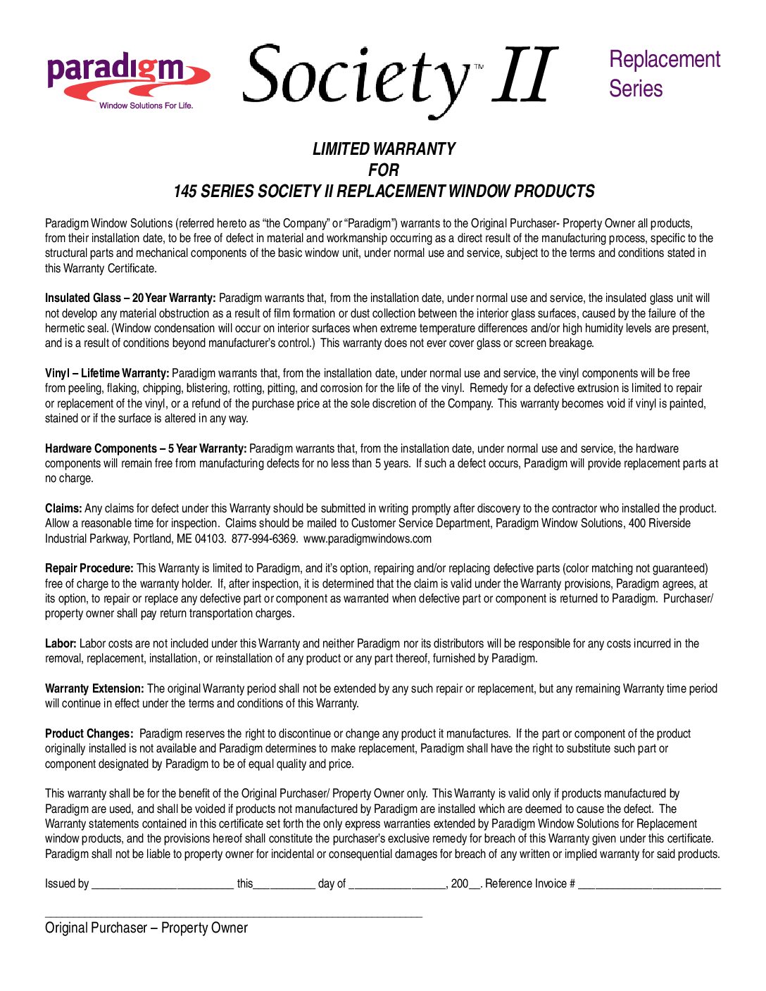 Replacement Warranty
